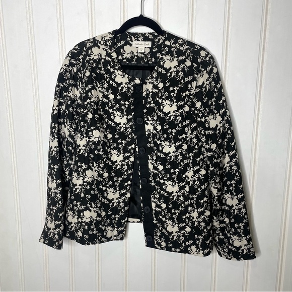 Coldwater Creek Black & White Floral Jacket - Picture 3 of 7
